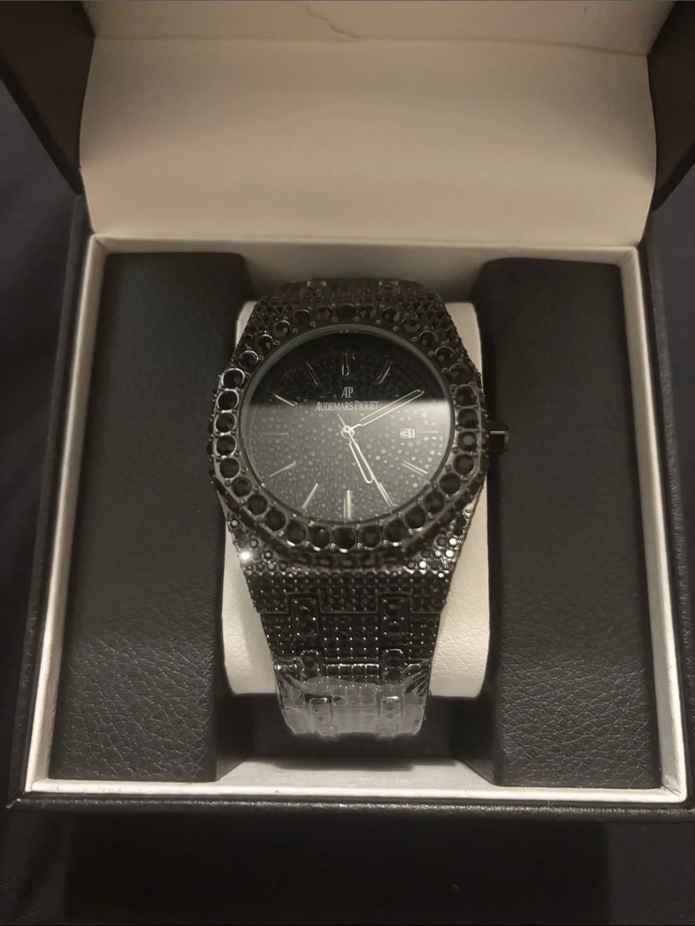 Audemars Piguet Black Leather Box with Gold Logo